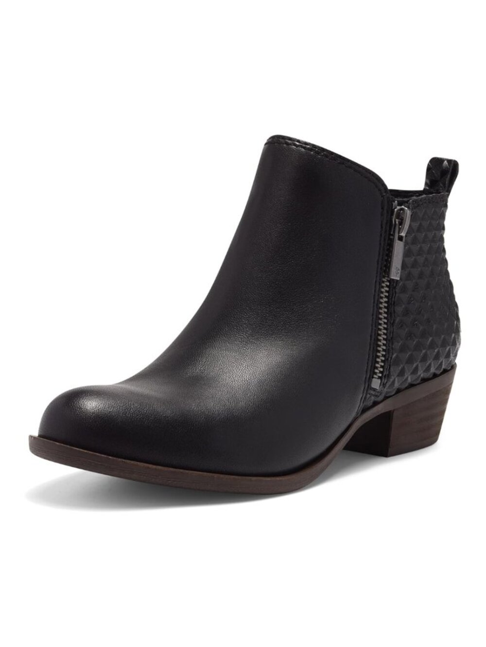 Lucky Brand BASEL Ankle Boots Black Diamond Leather Women's - Size 8.5M